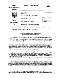 Ultradźwiękowa głowica do homogenizacji zwłaszcza produktów spożywczych : opis patentowy nr 119192
