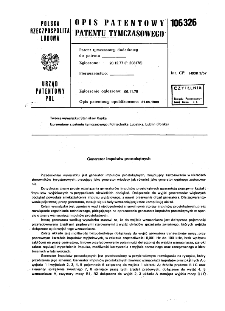 Generator impulsów prostokątnych : opis patentowy patentu tymczasowego nr 106326