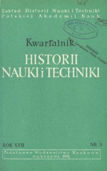 Kwartalnik Historii Nauki i Techniki R. 17 nr 3/1972