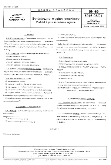 Syntetyczny węglan wapniowy - Podział i postanowienia ogólne BN-86/6016-05/01