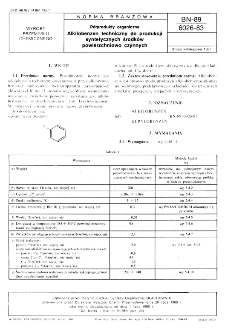 Półprodukty organiczne - Alkilobenzen techniczny do produkcji syntetycznych środków powierzniowo czynnych BN-89/6026-83