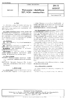 Wykrywanie i identyfikacja DDT, HCH i metoksychloru BN-70/6051-07
