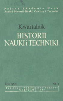 Kwartalnik Historii Nauki i Techniki R. 22 nr 4/1977