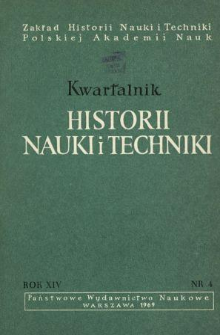 Kwartalnik Historii Nauki i Techniki R. 14 nr 4/1969
