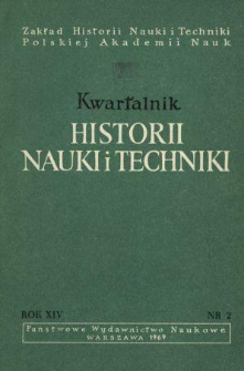 Kwartalnik Historii Nauki i Techniki R. 14 nr 2/1969