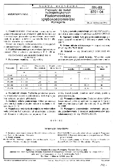 Przyrządy do badań hydrogeologicznych - Poziomowskazy (głębokościomierze) - Wymagania BN-89/8751-04