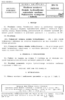 Obudowa metalowa - Stojaki hydrauliczne centralnie zasilane - Podstawowe wymagania i badania BN-75/0432-14