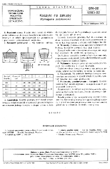 Koszyki na zakupy - Wymagania podstawowe BN-88/9383-02