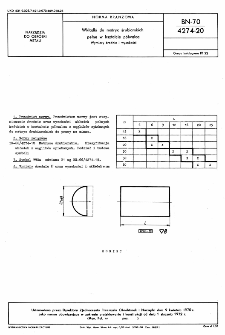 Wkładki do matryc śrubiarskich pełne w kształcie półwalca - Wymiary średnic i wysokości BN-70/4274-20