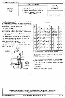 Wkładki do matryc śrubiarskich z otworem przewężającym, stożkiem i dwoma częściami walcowymi - Główne wymiary BN-70/4274-26