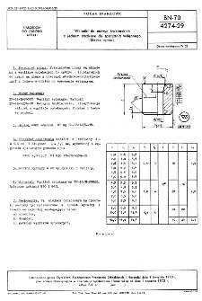 Wkładki do matryc śrubiarskich z jednym stożkiem do spęczania wstępnego - Główne wymiary BN-70/4274-29