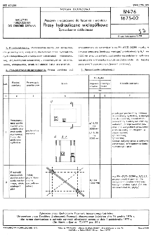 Maszyny i urządzenia do łączenia i montażu - Prasy hydrauliczne wielopółkowe - Sprawdzanie dokładności BN-76/1675-02