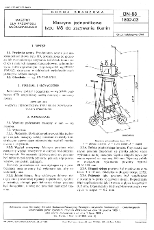 Maszyna jednonitkowa typu MS do zszywania tkanin BN-88/1892-03