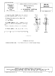 Sprzęt medyczny - Śruby z rękojeścią wahliwą - Główne wymiary BN-80/5940-01