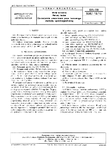 Wody lecznicze - Metody badań - Oznaczanie zawartości jonu barowego metodą spektrograficzną BN-80/9567-18.15
