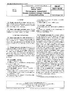 Wody lecznicze - Metody badań - Oznaczanie zawartości kwasu metaborowego metodą alkacymetryczną BN-87/9567-18/29