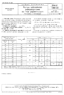 Pompy odśrodkowe jednostopniowe do mas papierniczych - Parametry podstawowe BN-87/1380-20
