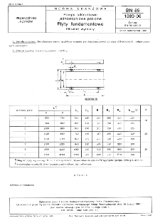 Pompy odśrodkowe jednostopniowe poziome - Płyty fundamentowe - Główne wymiary BN-85/1389-06