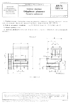 Instalacje odpylające - Odpylacze pianowe - Parametry podstawowe BN-76/2371-14
