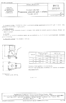 Urządzenia odpylające - Przewoźne zbiorniki pyłu i szlamu - Parametry główne BN-72/2372-13