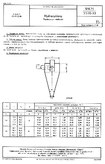 Hydrocyklony - Podstawowe wielkości BN-71/2270-03
