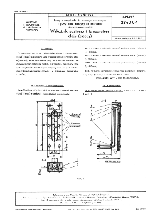 Prasy i wtryskarki do tworzyw sztucznych i gumy oraz maszyny do odlewania ciśnieniowego metali - Wskaźnik poziomu i temperatury oleju (cieczy) BN-83/2360-04
