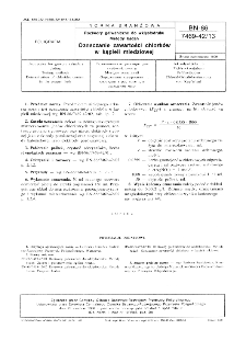 Roztwory galwaniczne do wklęsłodruku - Metody badań - Oznaczanie zawartości chlorków w kąpieli miedziowej BN-86/7469-42/13