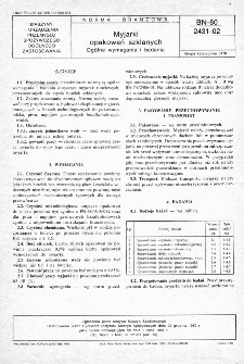 Myjarki opakowań szklanych - Ogólne wymagania i badania BN-80/2431-02
