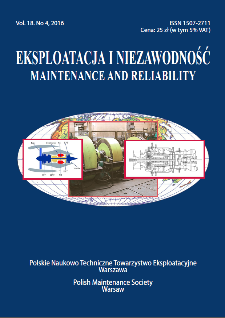 Eksploatacja i Niezawodność = Maintenance and Reliability Vol. 18 No. 4, 2016
