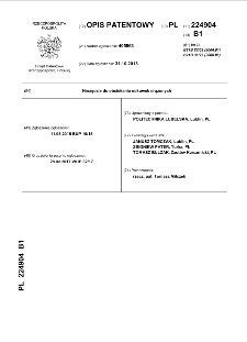 Narzędzie do obciskania odkuwek drążonych Dokument elektroniczny] : opis patentowy nr 224904