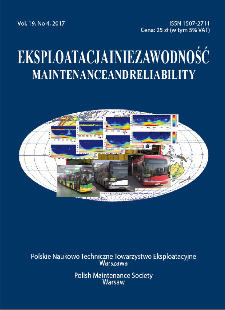 Eksploatacja i Niezawodność = Maintenance and Reliability Vol. 19 No. 4, 2017