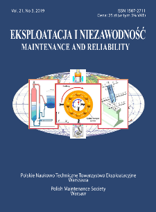 Eksploatacja i Niezawodność = Maintenance and Reliability Vol. 21 No.3, 2019