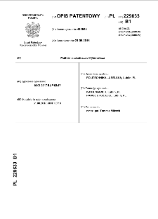 Platforma załadowczo-wyładowcza : opis patentowy nr 229633