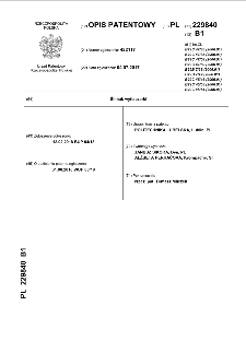 Ślimak wytłaczarki : opis patentowy nr 229840
