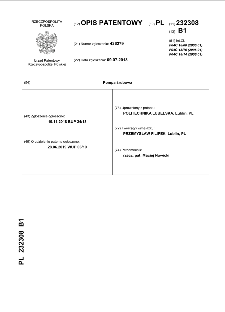Pompa śrubowa : opis patentowy nr 232308