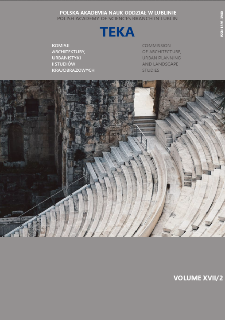 Teka Komisji Architektury, Urbanistyki i Studiów Krajobrazowych = Teka Comission of Architecture, Urban Planning and Landscape Studies. Volume XVII/2