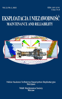 Eksploatacja i Niezawodność = Maintenance and Reliability Vol. 22 No.3, 2020