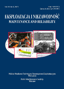 Eksploatacja i Niezawodność = Maintenance and Reliability Vol. 15 No. 1, 2013