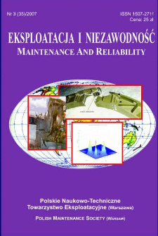 Eksploatacja i Niezawodność = Maintenance and Reliability Nr 3 (35)2007