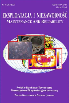 Eksploatacja i Niezawodność = Maintenance and Reliability Nr 4 (36)2007