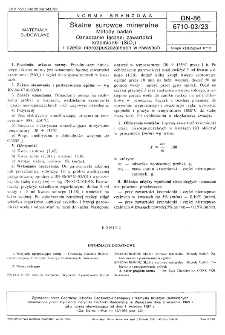 Skalne surowce mineralne - Metody badań - Oznaczanie łącznej zawartości krzemionki (SiO2) i części nierozpuszczalnych w kwasach BN-86/6710-03/23