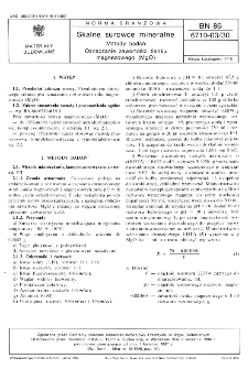 Skalne surowce mineralne - Metody badań - Oznaczanie zawartości tlenku magnezowego (MgO) BN-86/6710-03/30