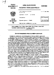 Zawór do homogenizacji zwłaszcza produktów spożywczych : opis patentowy patentu tymczasowego nr 120842