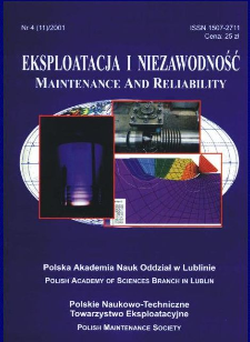 Eksploatacja i Niezawodność = Maintenance and Reliability Nr 4 (11)2001