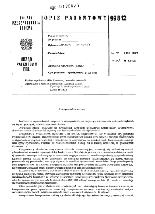 Kompensator osiowy : opis patentowy nr 99842