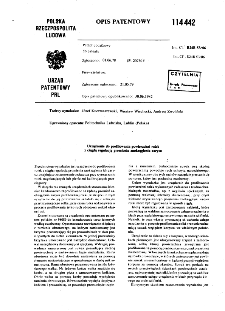 Urządzenie do profilowania powierzchni rolek z ciągłą, regulacją promienia zaokrąglenia zarysu : opis patentowy nr 114442