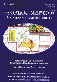 Eksploatacja i Niezawodność = Maintenance and Reliability Nr 4 (16)2002