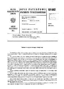 Mechanizm zegara wtórnego o dużej mocy : opis patentowy patentu tymczasowego nr 101682
