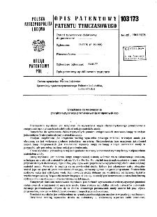 Urządzenie do wytwarzania charakterystycznego promieniowania rentgenowskiego : opis patentowy patentu tymczasowego nr 103173