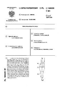 Endoproteza stawu łokciowego : opis patentowy nr 166229